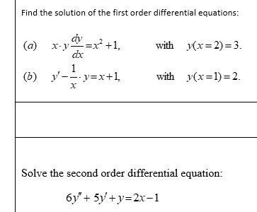 Solved Find The Solution Of The First Order Differential | Chegg.com