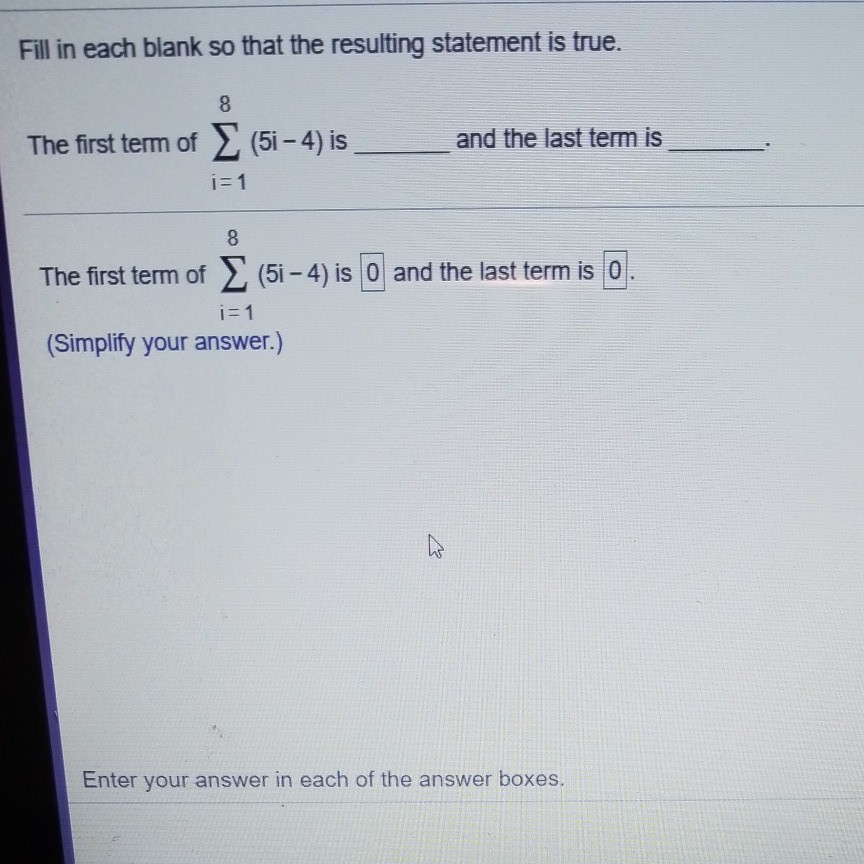 Solved Fill in each blank so that the resulting statement is | Chegg.com