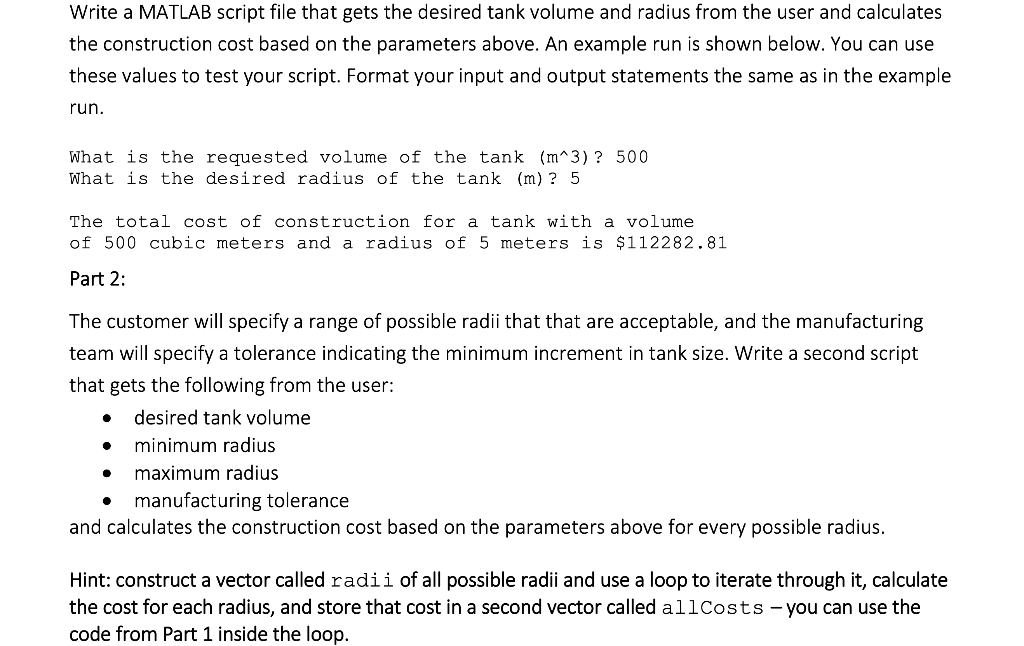 Solved The tank design consists of a cylinder (including a | Chegg.com