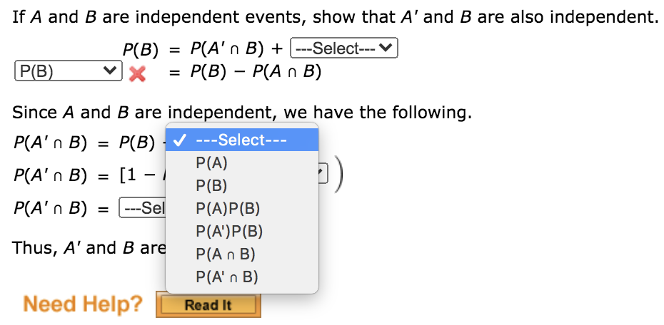 Solved If A And B Are Independent Events, Show That A' And B | Chegg.com