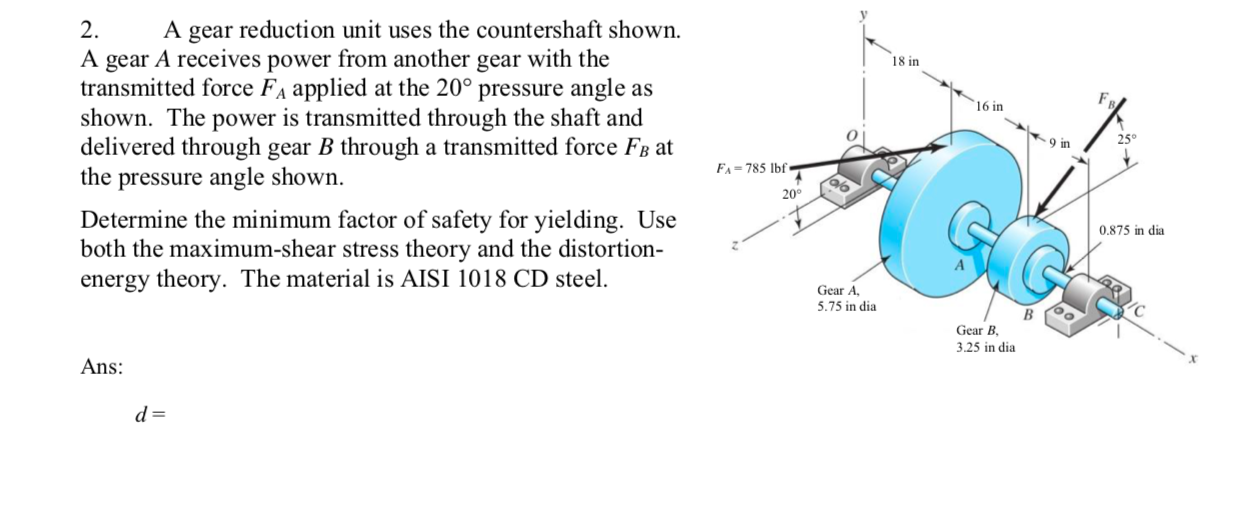 Reduction Unit 18 in 16 in 25 2. A gear reduction unit uses the | Chegg.com