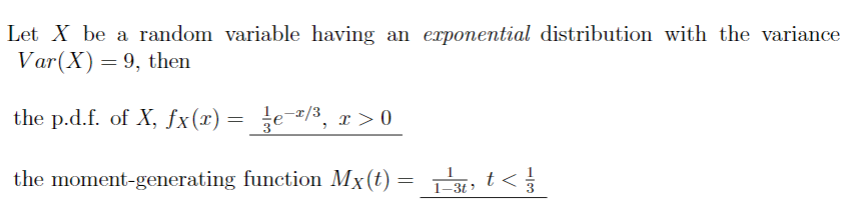 Solved Let X be a random variable having an exponential | Chegg.com