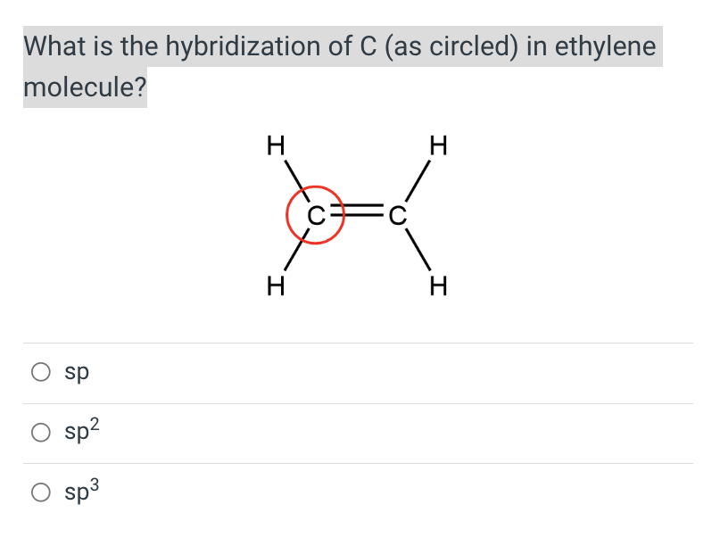 Solved What is the hybridization of C as circled in Chegg