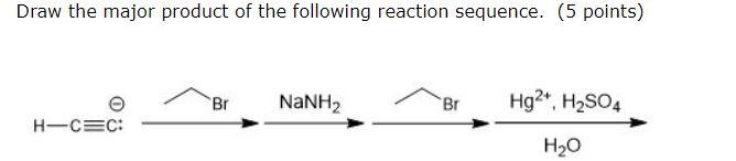 Solved Draw the major product of the following reaction | Chegg.com