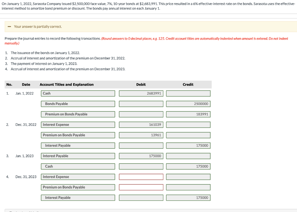 Solved On January 1, 2022, Sarasota Company issued