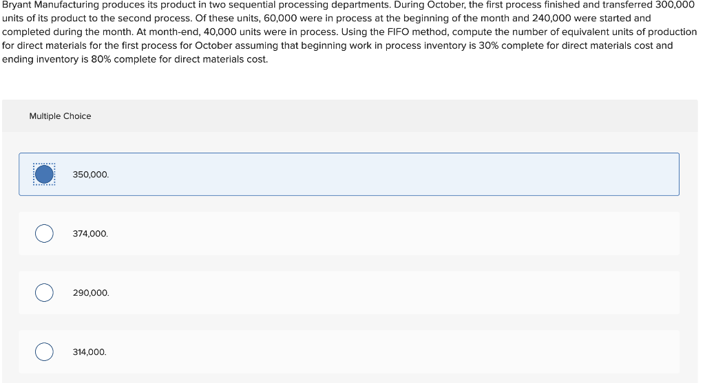 Solved A manufacturer used 100,000 of direct materials in