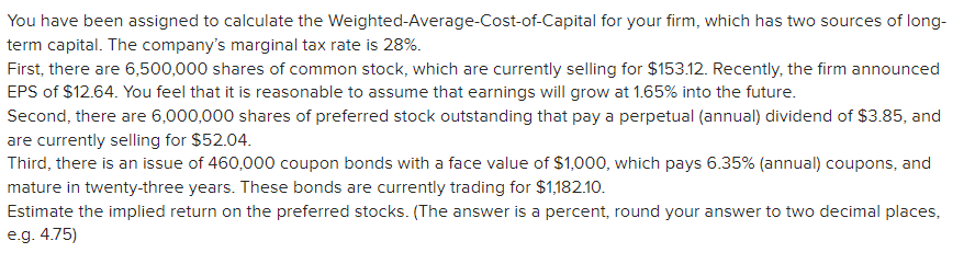 Solved You have been assigned to calculate the | Chegg.com