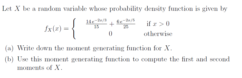 Solved Let \\( X \\) be a random variable whose probability | Chegg.com