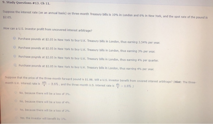 Solved 9. Study Questions #13. Ch ii. Suppose the interest | Chegg.com