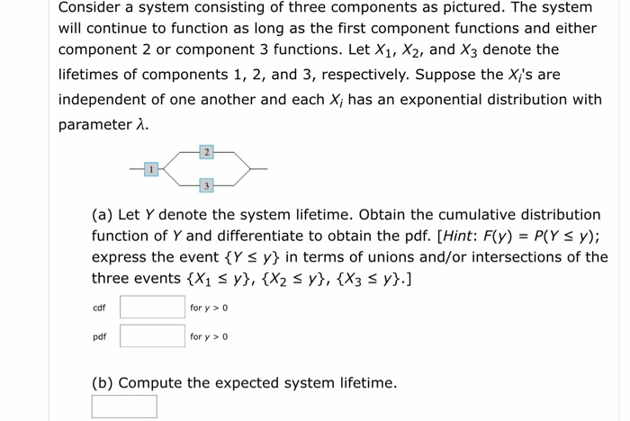 Solved Consider A System Consisting Of Three Components As | Chegg.com