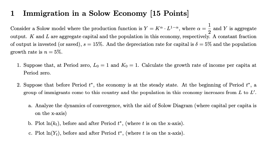 Solved Consider a Solow model where the production function | Chegg.com