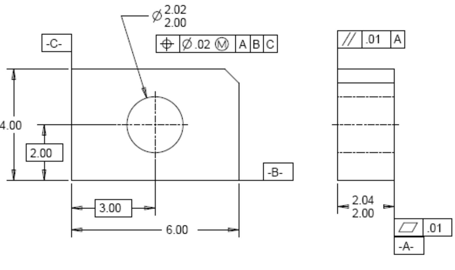 Solved 1. If the produced part has a hole diameter at LMC, | Chegg.com