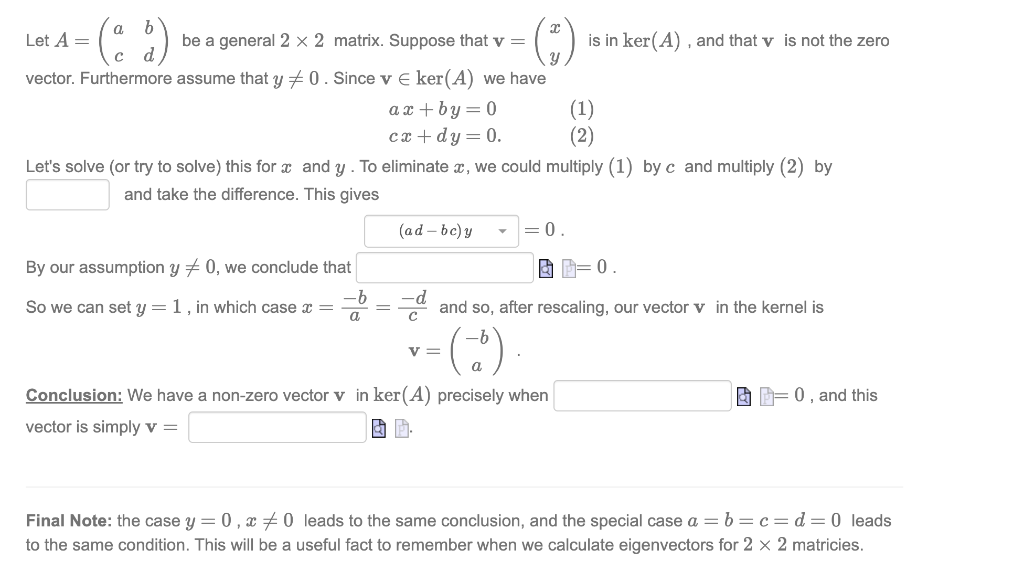 Solved A B Let A= Be A General 2 X 2 Matrix. Suppose That Y= | Chegg.com