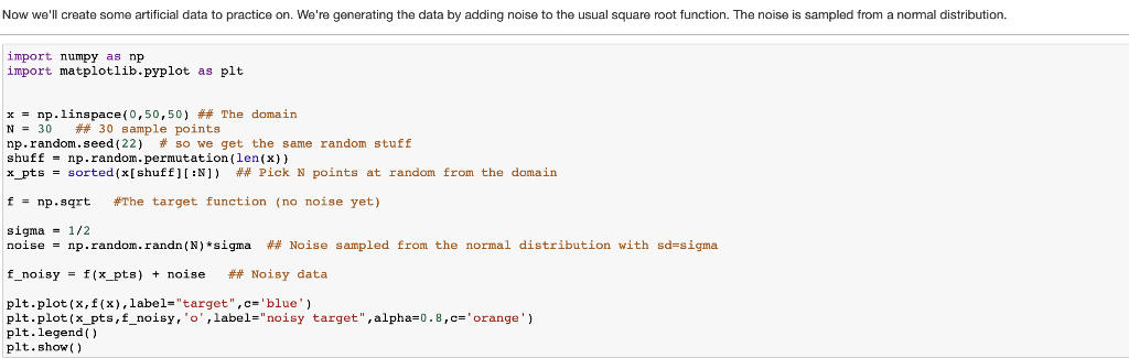 Now we'll create some artificial data to practice on. | Chegg.com