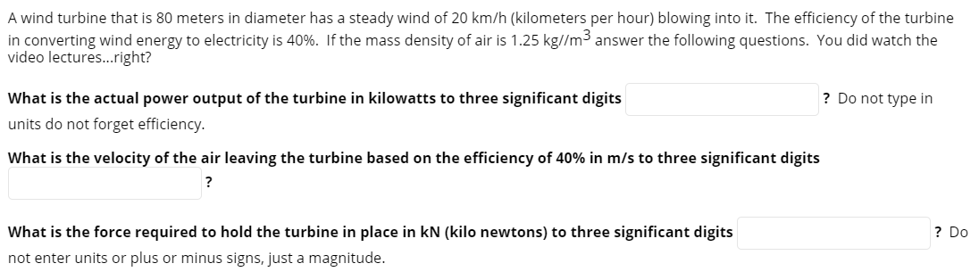 Solved A Wind Turbine That Is 80 Meters In Diameter Has A Chegg Com