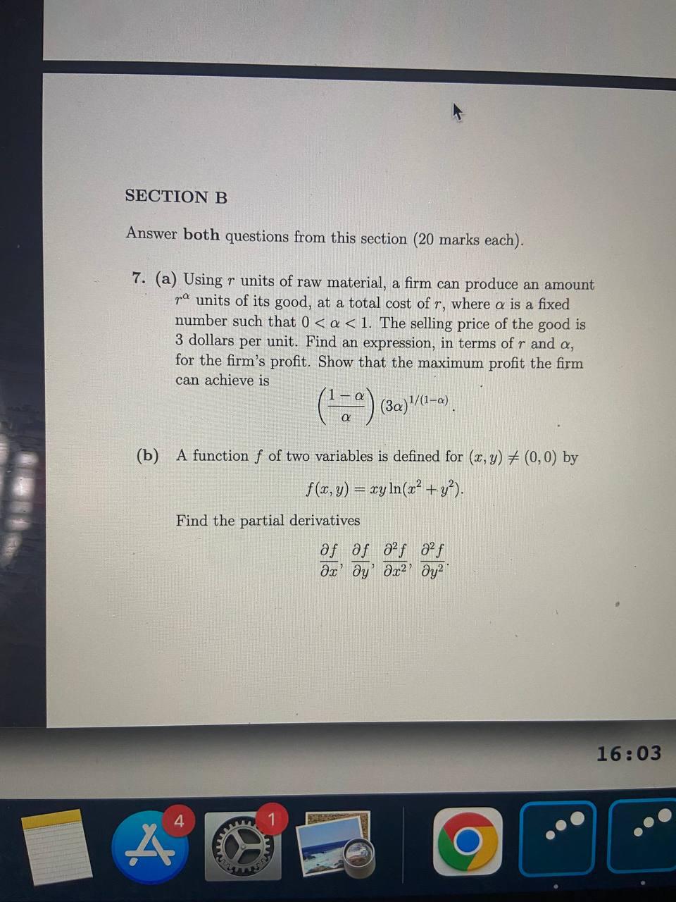 Solved SECTION B Answer Both Questions From This Section (20 | Chegg.com