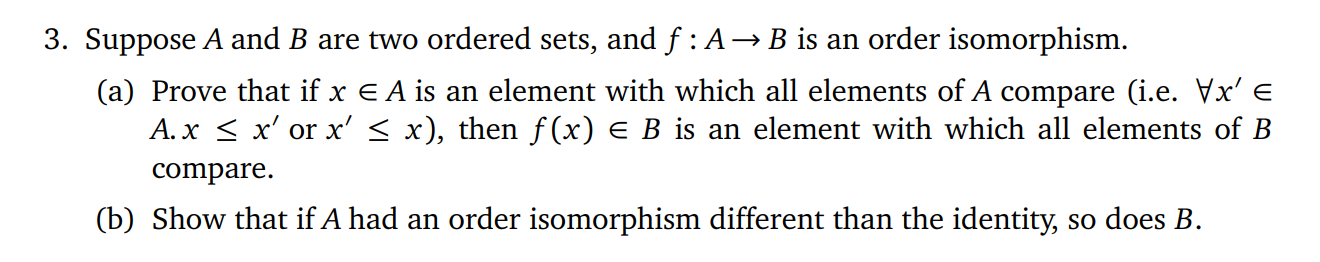 Solved 3. Suppose A And B Are Two Ordered Sets, And F:A→B Is | Chegg.com