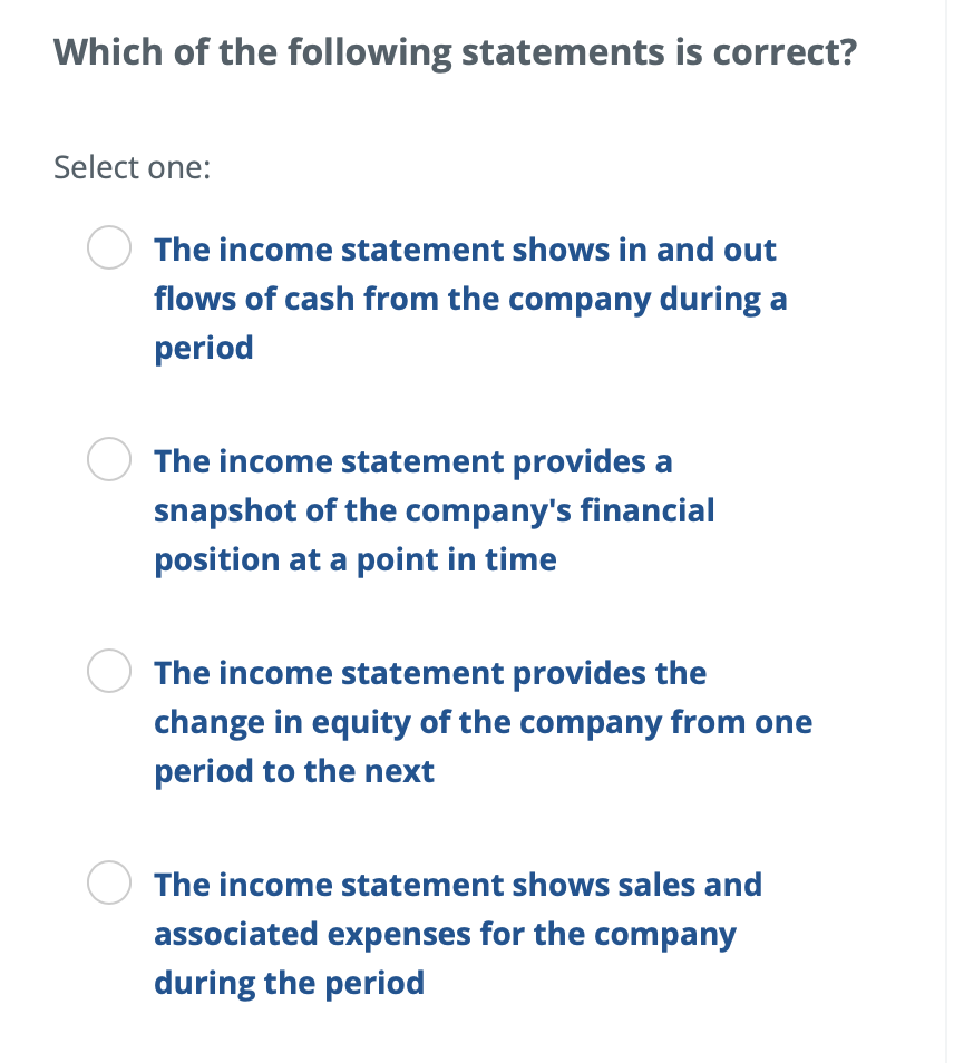 Which Of The Following Statements Is Are Correct Solved Which of the following statements is correct? Select | Chegg.com