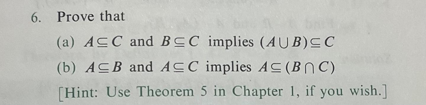 Solved This Is A Set Theory Question. I Want To Know The | Chegg.com