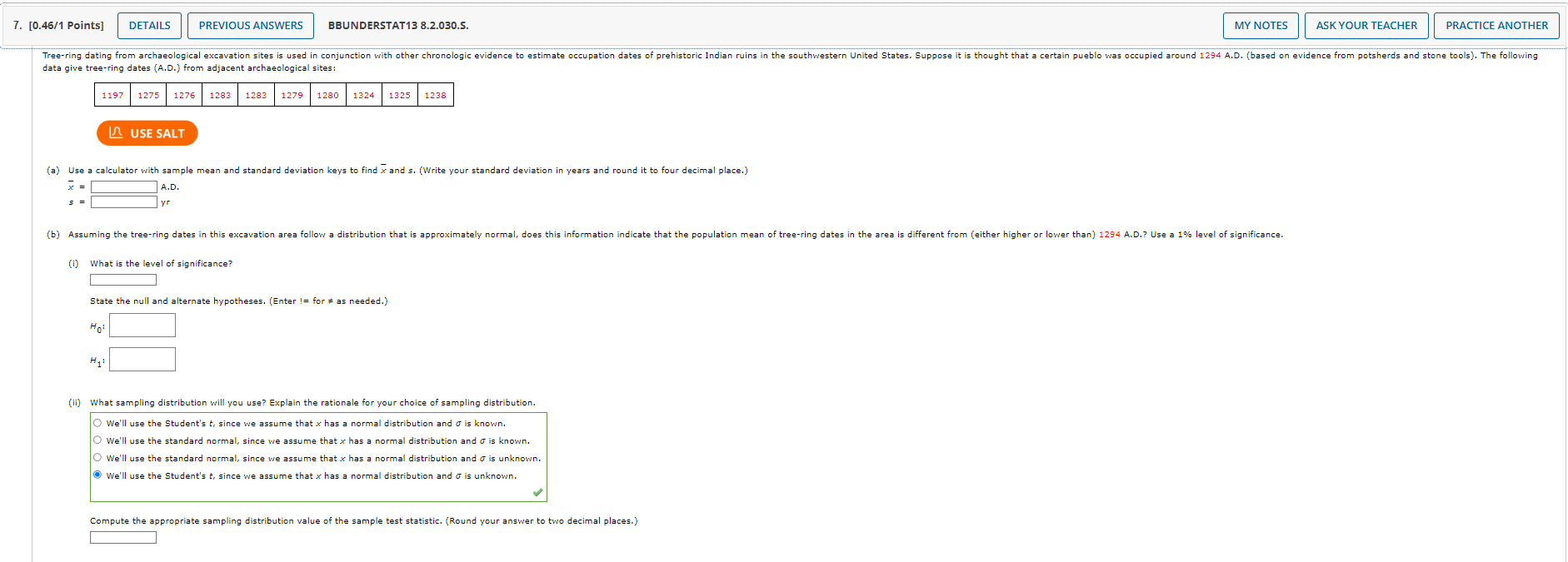 Solved Use a calculator with sample mean and standard