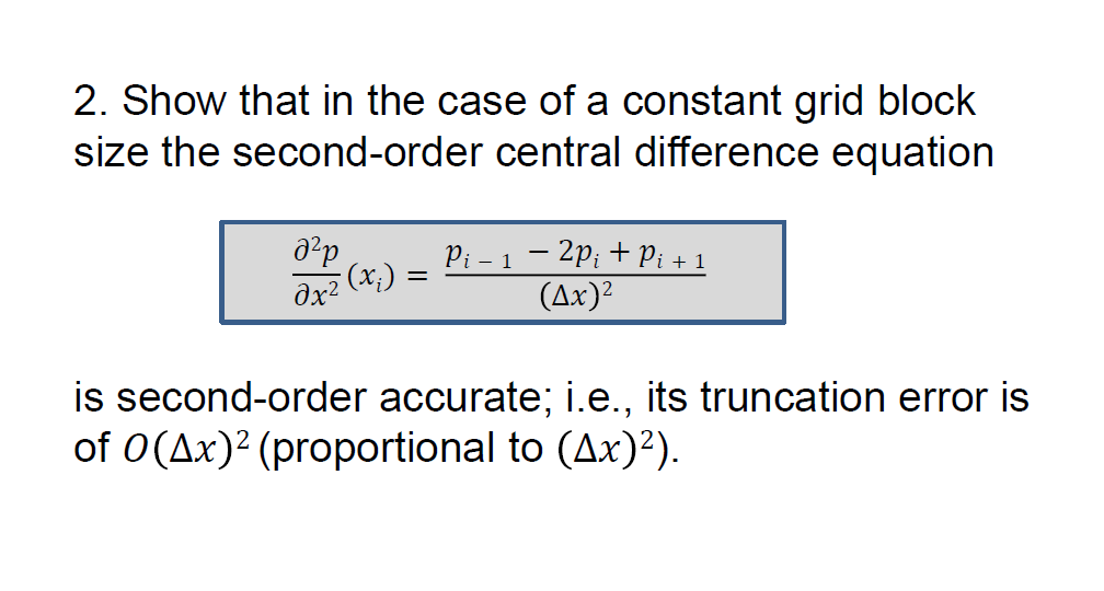 Solved 2. Show that in the case of a constant grid block | Chegg.com