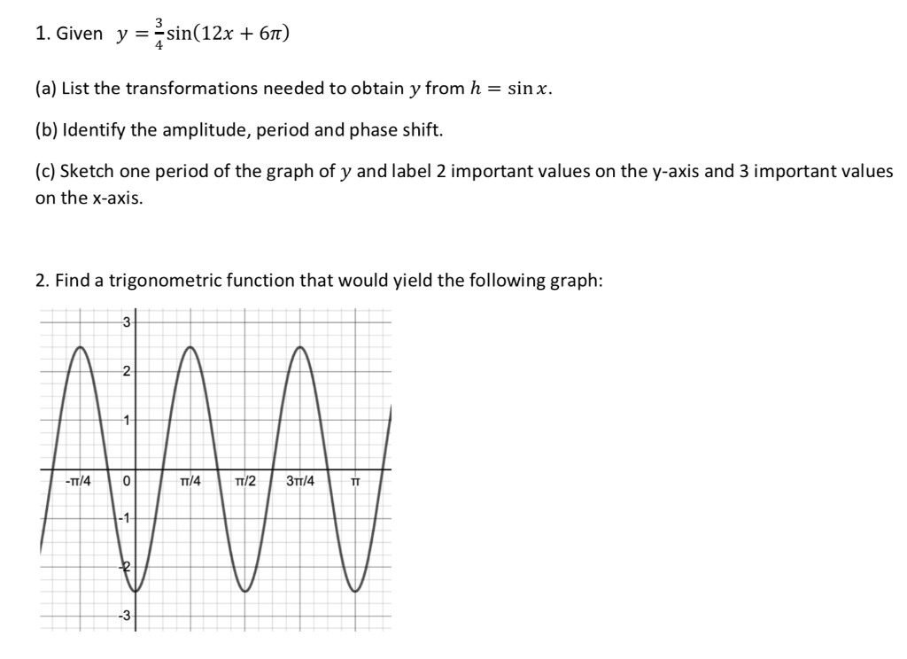 Solved 1 Given Y Sin 12x 677 A List The Chegg Com