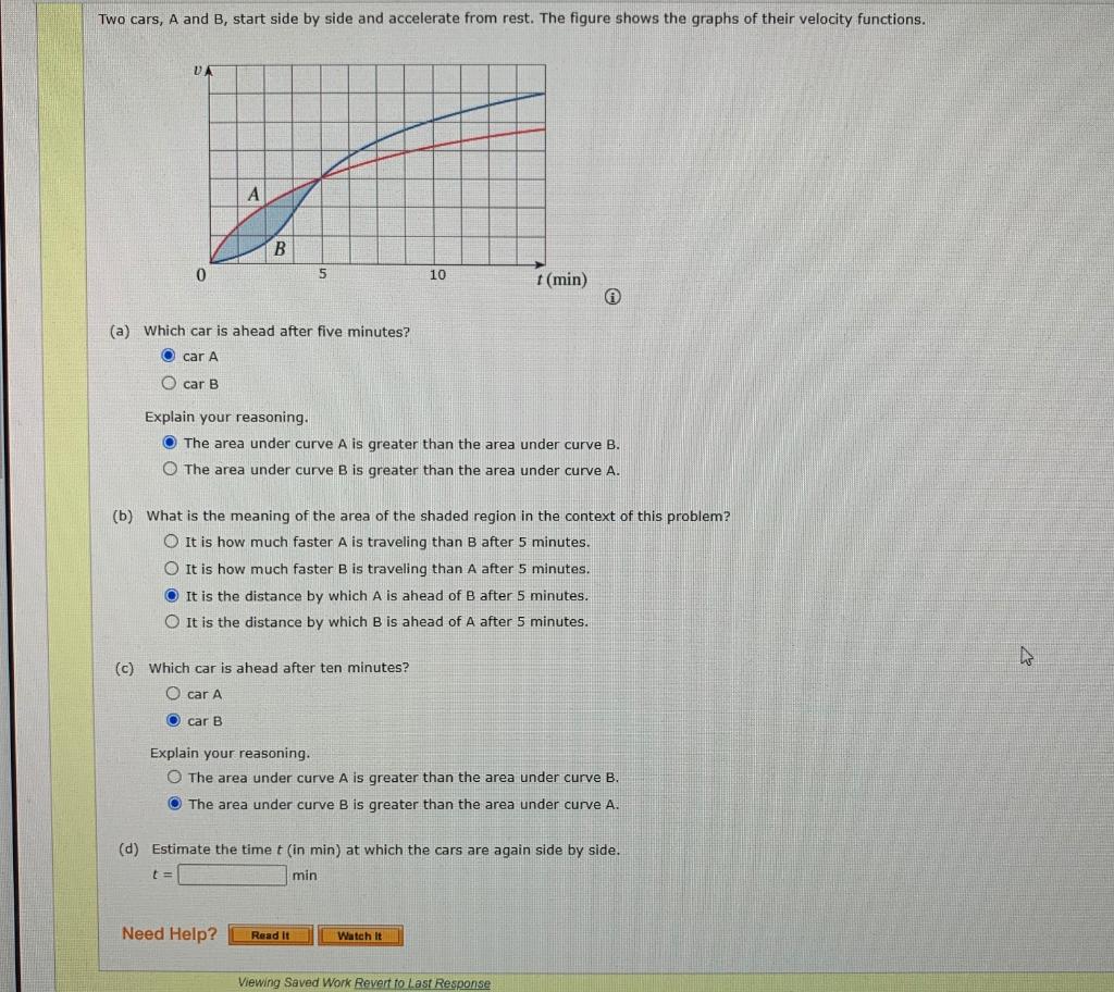 Solved Two Cars, A And B, Start Side By Side And Accelerate | Chegg.com