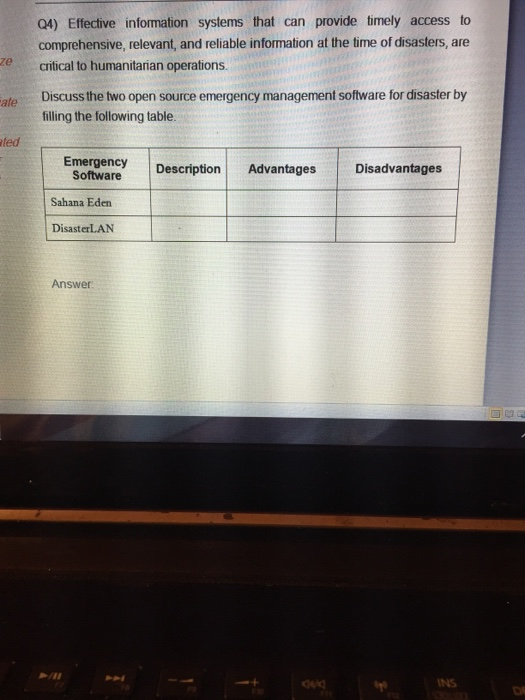 Solved Q4) Effective information systems that can provide