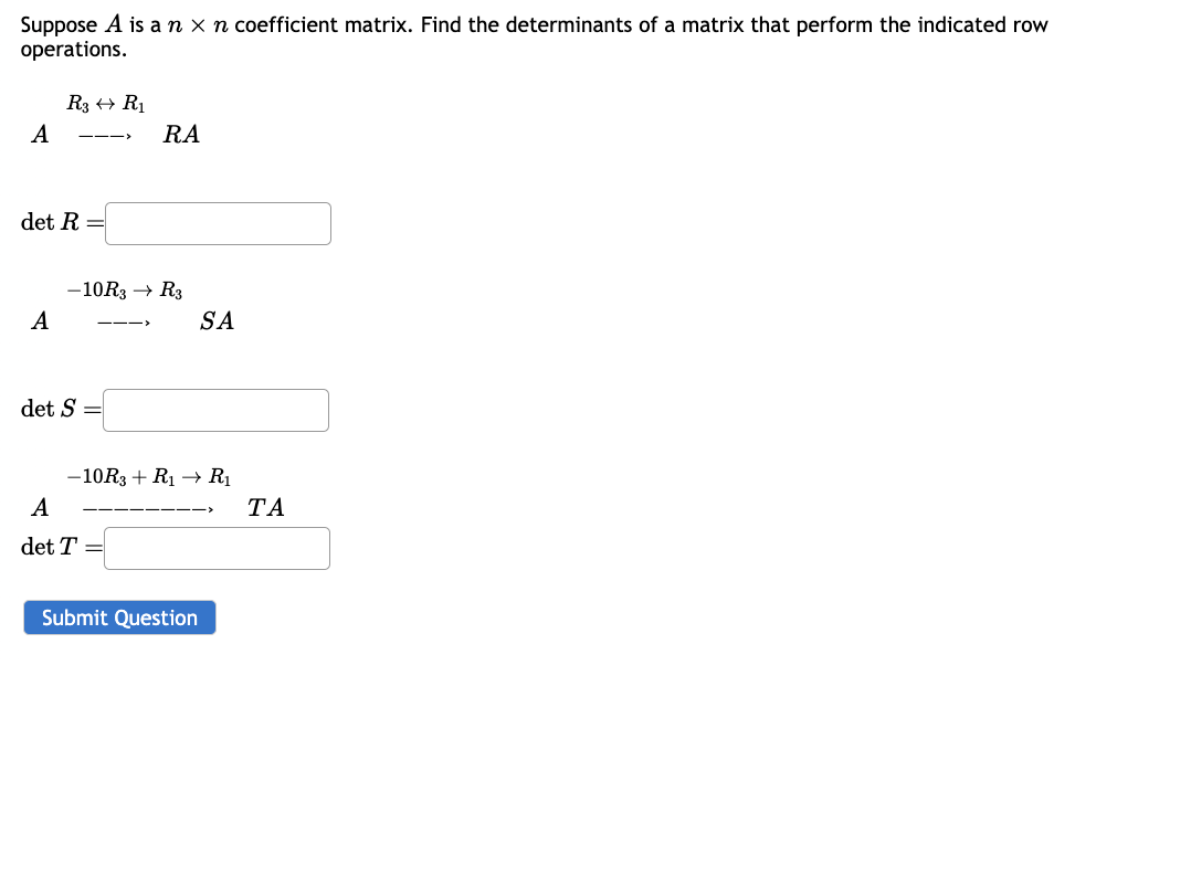 Solved Suppose A Is A N×n Coefficient Matrix. Find The 