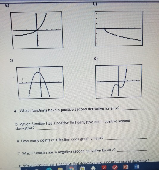 Solved 4. Which functions have a positive second derivative | Chegg.com