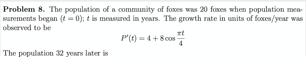 Solved Problem 8. The population of a community of foxes was | Chegg.com