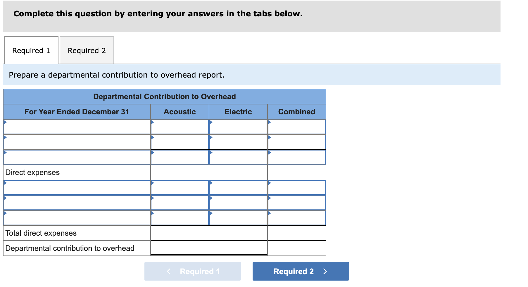 Solved Exercise 22-7 (Algo) Departmental contribution to | Chegg.com
