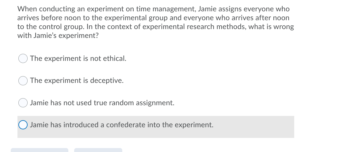 when conducting an experiment on time management