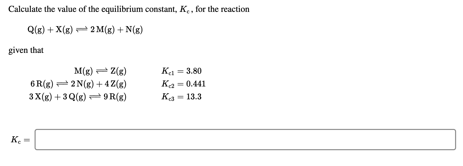 Solved Calculate The Value Of The Equilibrium Constant K Chegg Com