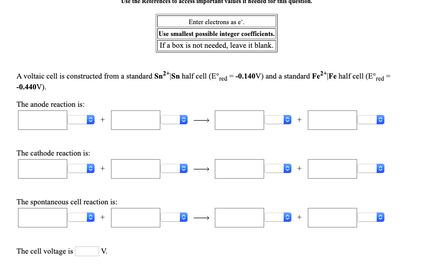 Solved: A Voltaic Cell Is Constructed In Which The Followi... | Chegg.com