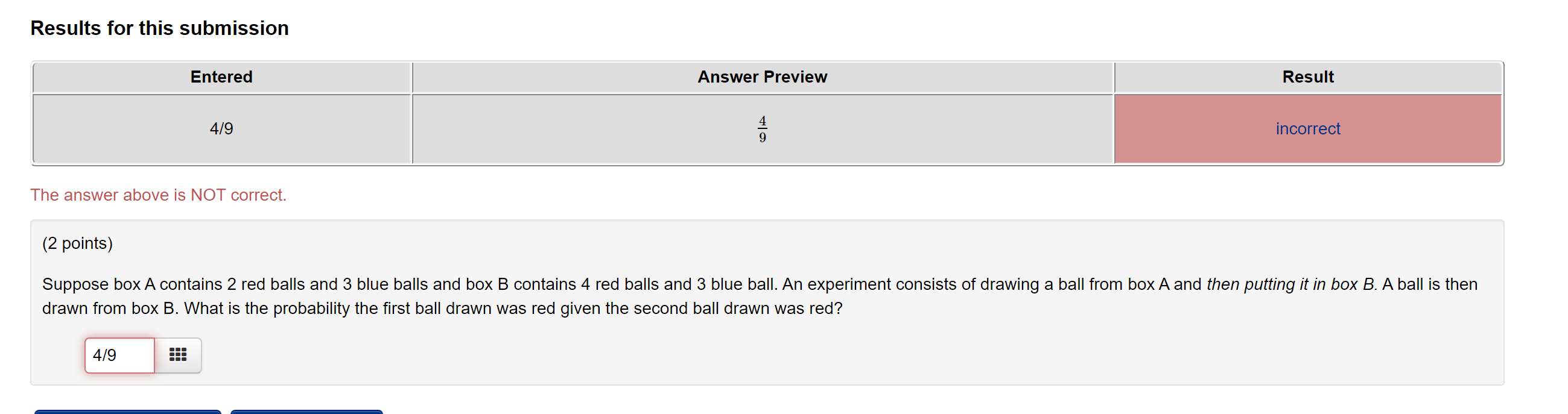 Solved Results For This Submission Entered Answer Preview | Chegg.com