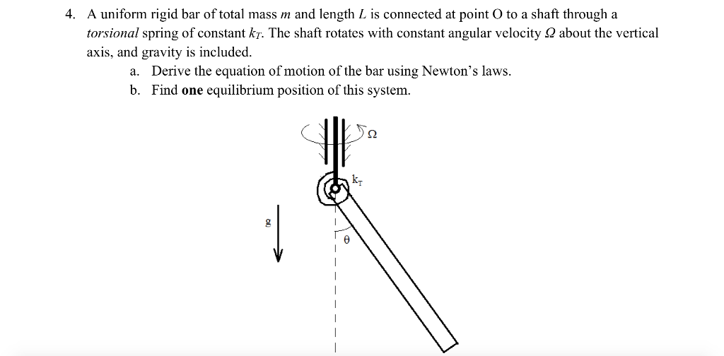 Solved A uniform rigid bar of total mass m and length L is | Chegg.com