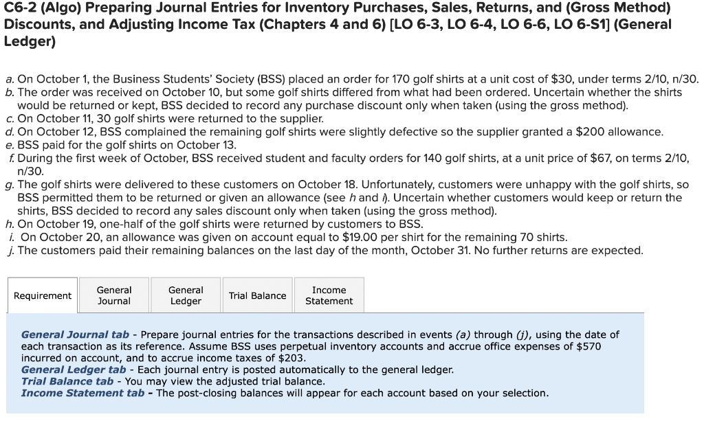 C62 (Algo) Preparing Journal Entries for Inventory