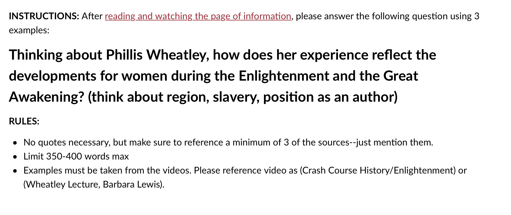 INSTRUCTIONS: After reading and watching the page of | Chegg.com