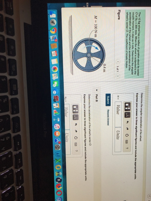 Solved Determine the angular acceleration of the wheel The | Chegg.com
