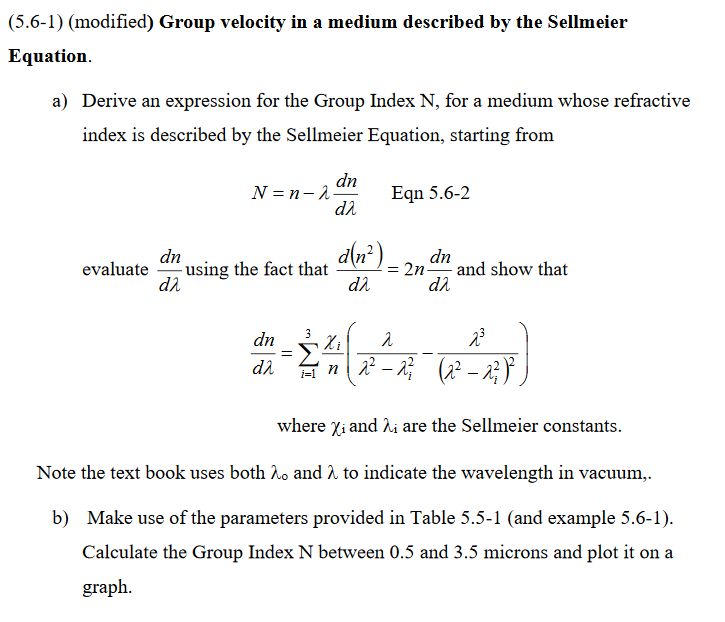 Sellmeier equation derivation