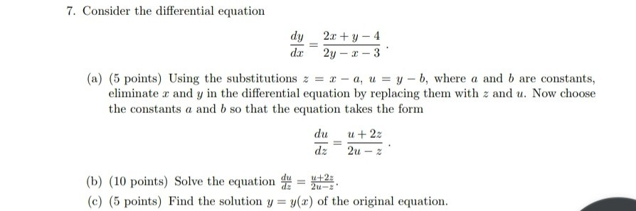 Solved 7. Consider the differential equation dy dar 2.0 + y | Chegg.com