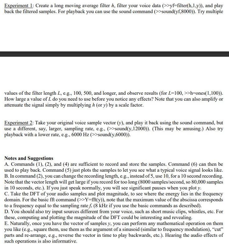 In This Assignment You Will Explore Some Of The Audio Chegg