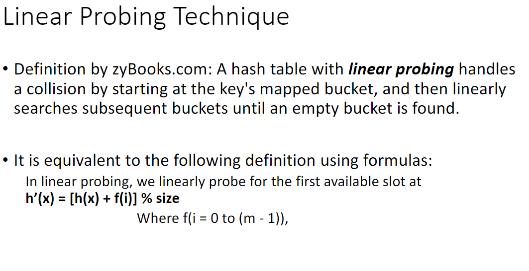 Solved Objectives - Hashing with Linear probing technique | Chegg.com