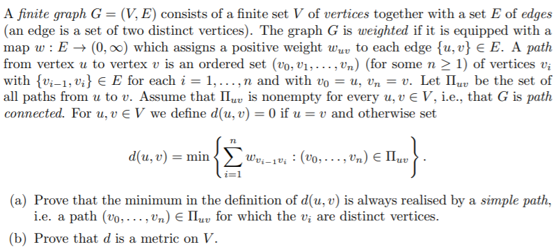 Solved A finite graph G= (V, E) consists of a finite set V | Chegg.com