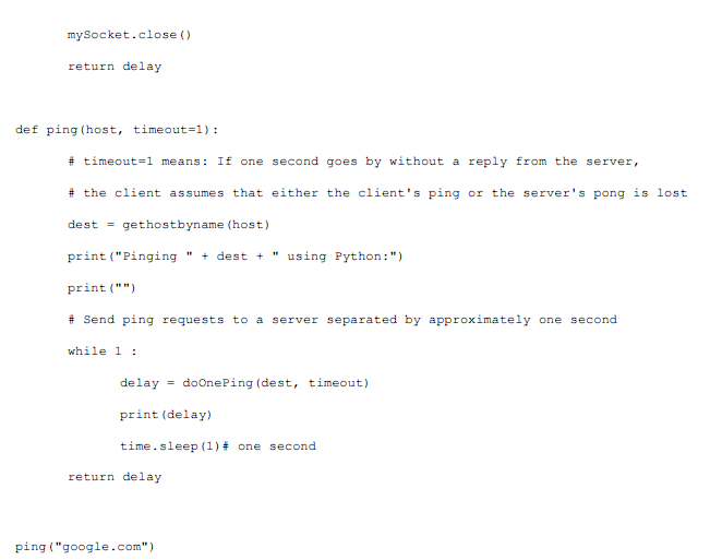 Solved Lab 4: ICMP Pinger Lab In this lab, you will gain a | Chegg.com