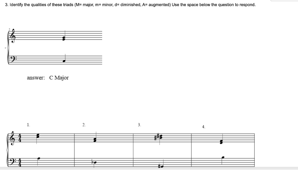 8.Identify the qualities of these seventh chords (M7= | Chegg.com