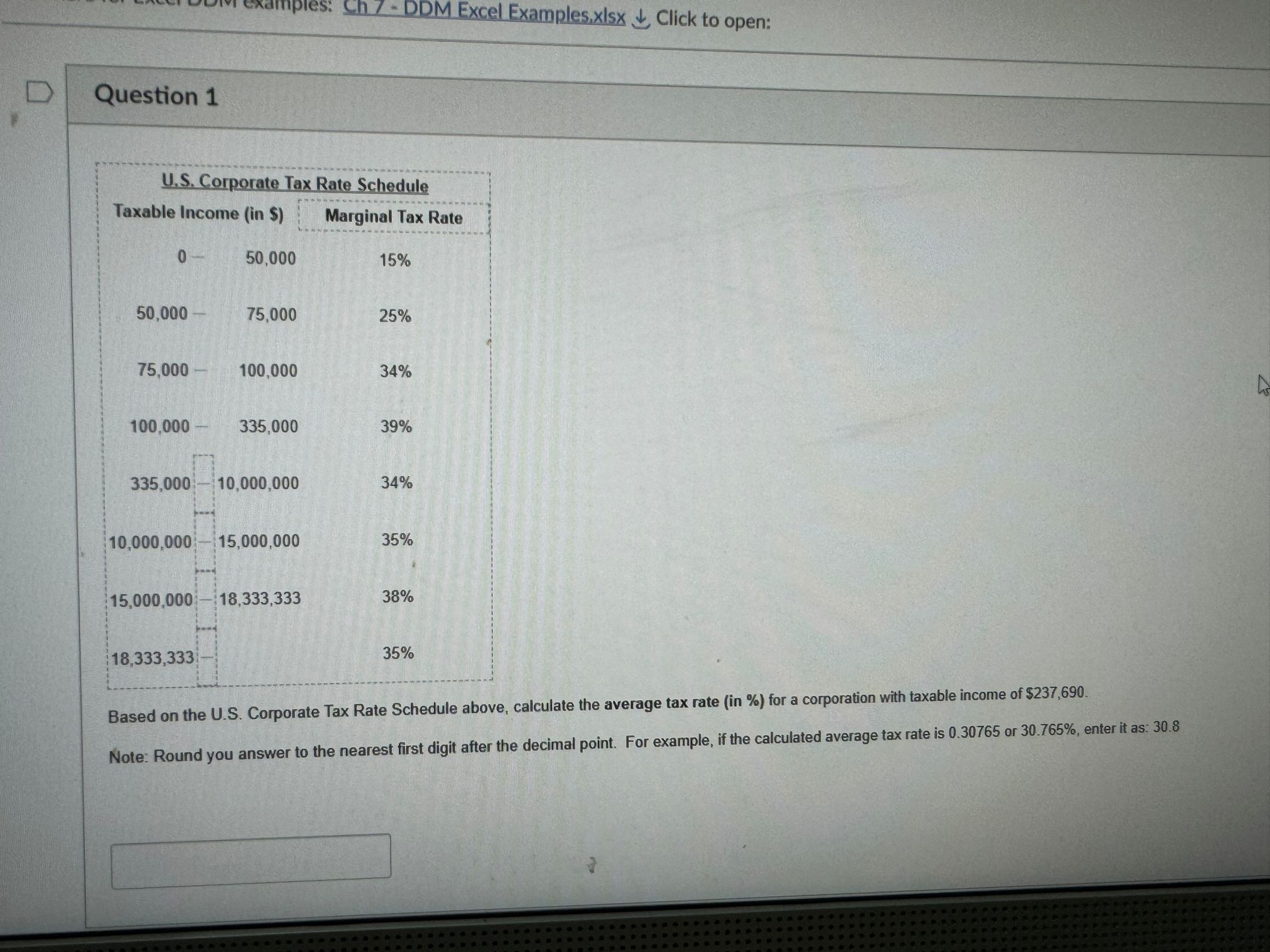 Solved Question 1Based on the U.S. ﻿Corporate Tax Rate | Chegg.com