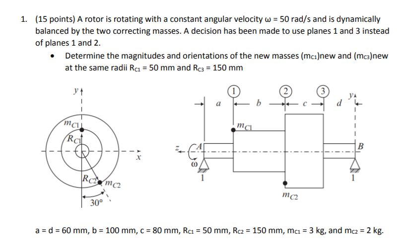 Solved 1. (15 points) A rotor is rotating with a constant | Chegg.com