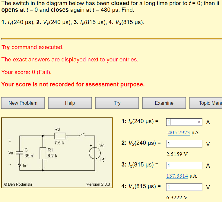 Solved The switch in the diagram below has been closed for a | Chegg.com